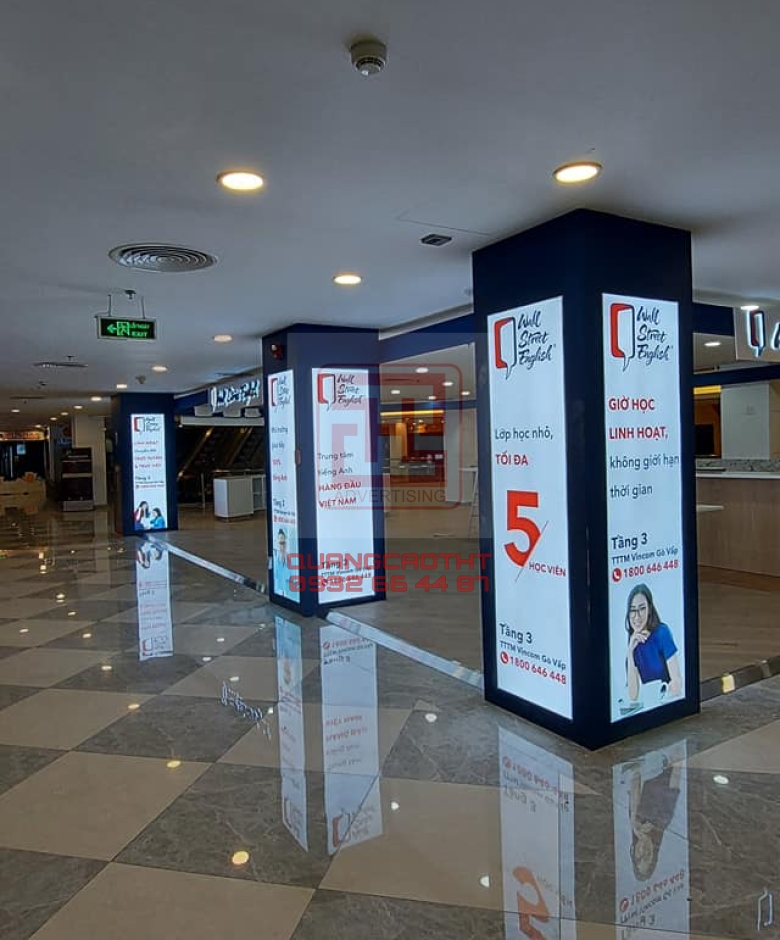 THI CÔNG LOGO - HỘP ĐÈN TRUNG TÂM ANH NGỮ Q1