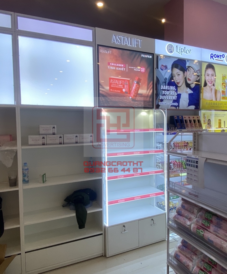 SẢN XUẤT VÀ LẮP ĐẶT HOÀN THIỆN TỦ MỸ PHẨM ASTALIFT 