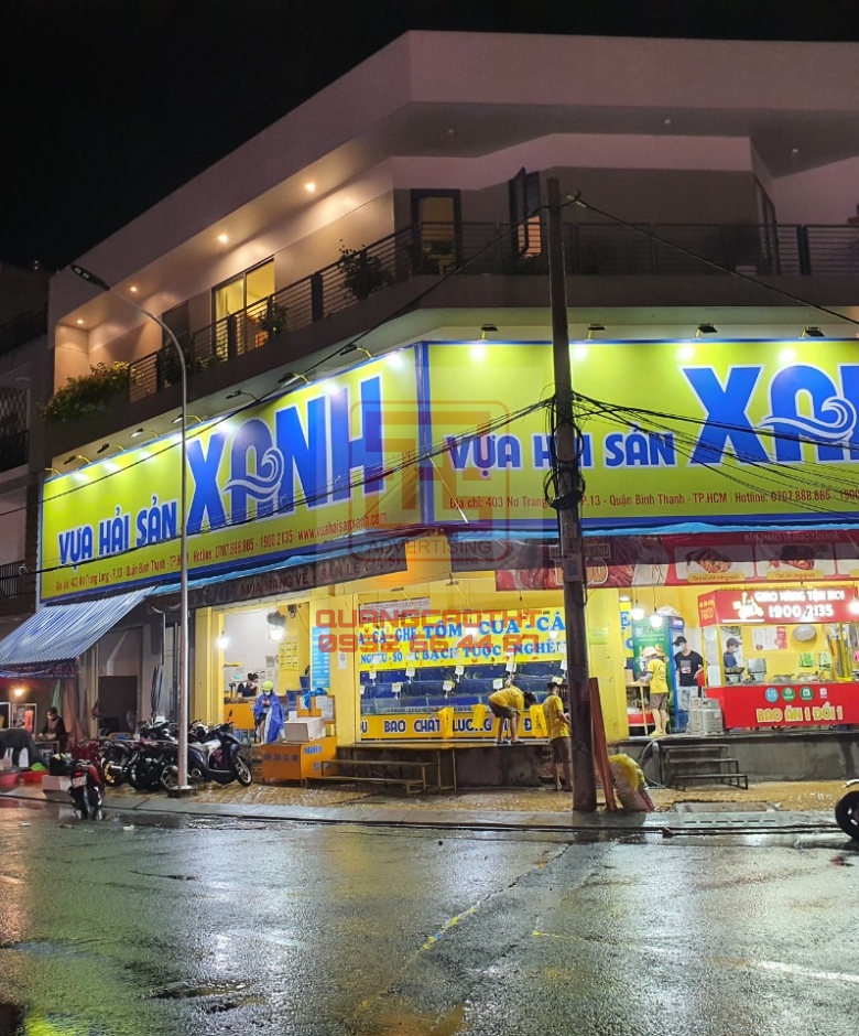 BẢNG HIỆU HẢI SẢN  XANH - CH NƠ TRANG LONG 