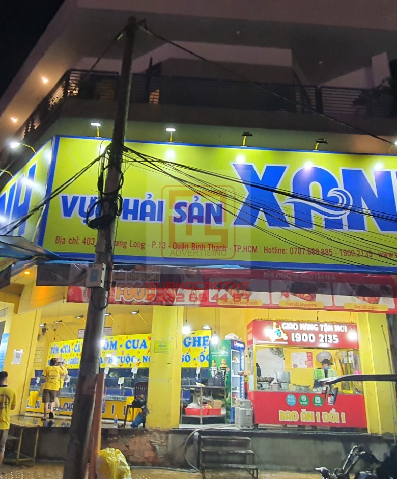 BẢNG HIỆU HẢI SẢN  XANH - CH NƠ TRANG LONG 