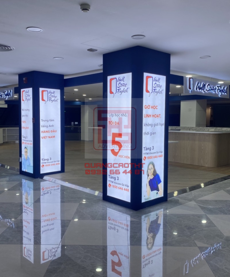 THI CÔNG LOGO - HỘP ĐÈN TRUNG TÂM ANH NGỮ Q1