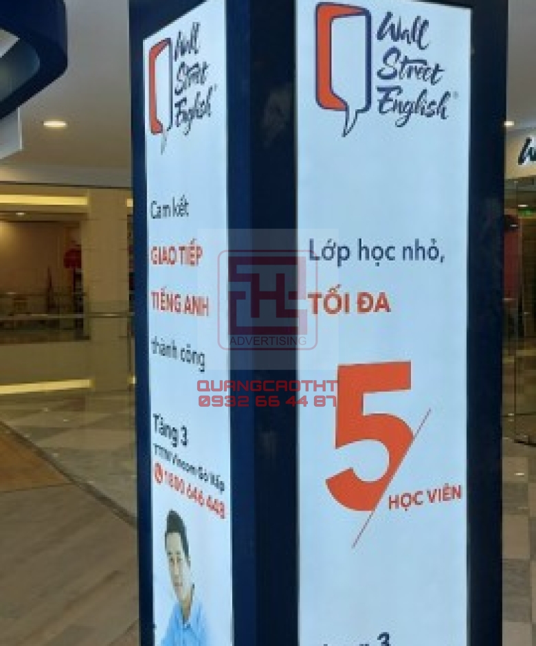 THI CÔNG LOGO - HỘP ĐÈN TRUNG TÂM ANH NGỮ Q1