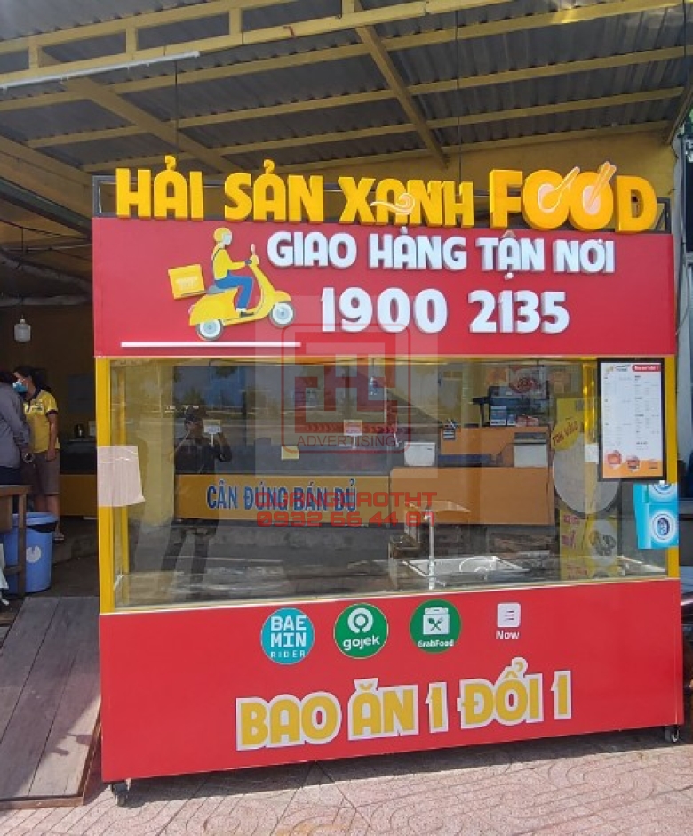 TRANG TRÍ XE BÁN HÀNG - HỆ THỐNG HẢI SẢN XANH FOOD