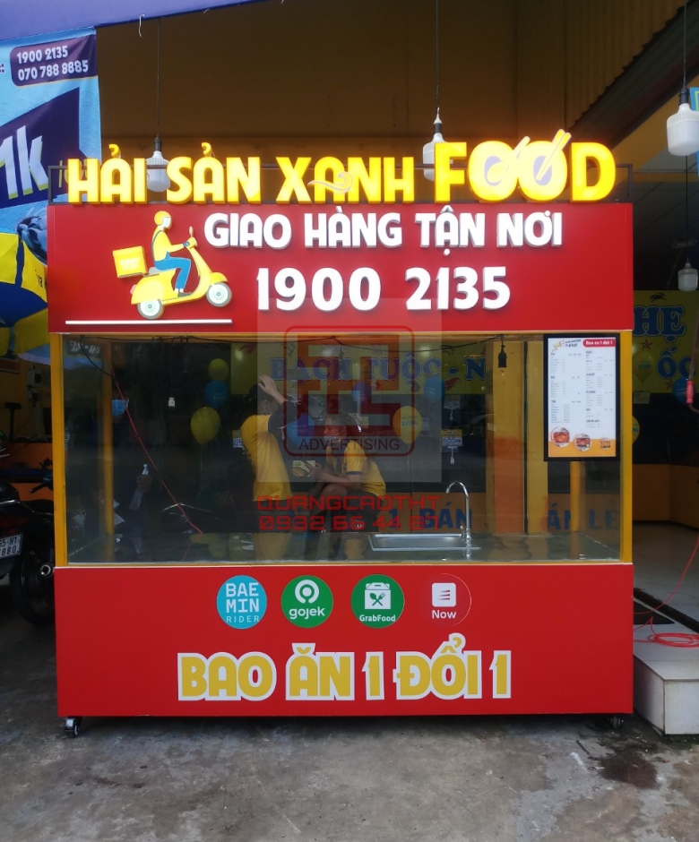 THI CÔNG TỦ BÁN HÀNG  HỆ THỐNG HẢI SẢN XANH