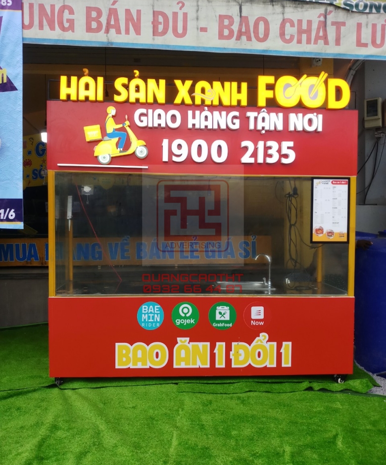 THI CÔNG TỦ BÁN HÀNG  HỆ THỐNG HẢI SẢN XANH
