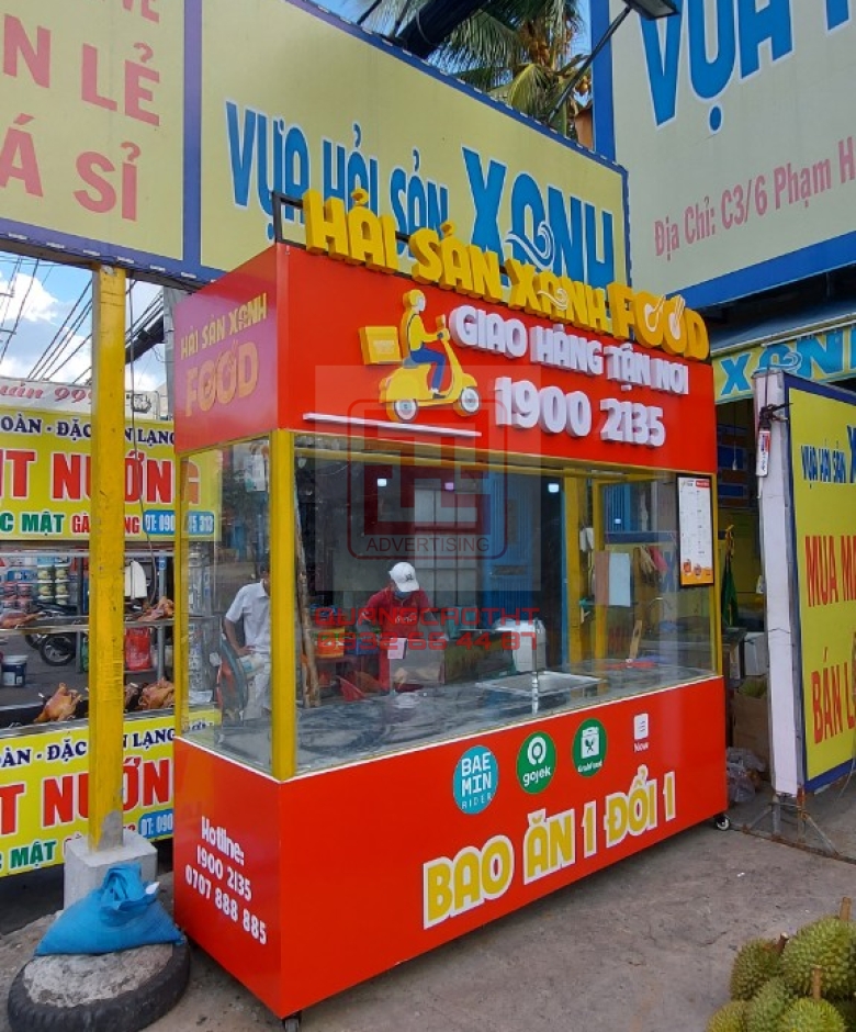 TRANG TRÍ XE BÁN HÀNG - HỆ THỐNG HẢI SẢN XANH FOOD