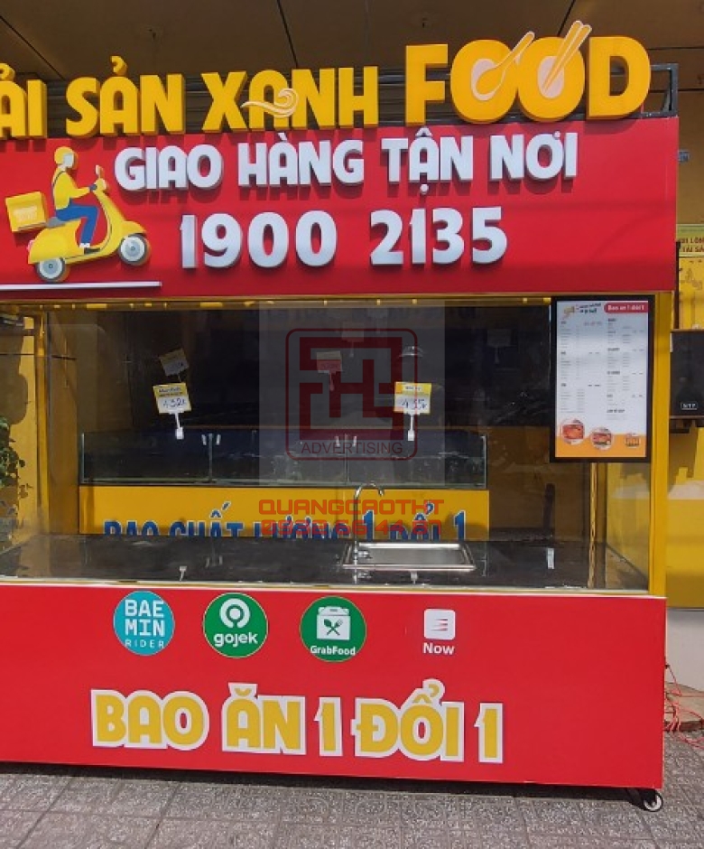 TRANG TRÍ XE BÁN HÀNG - HỆ THỐNG HẢI SẢN XANH FOOD